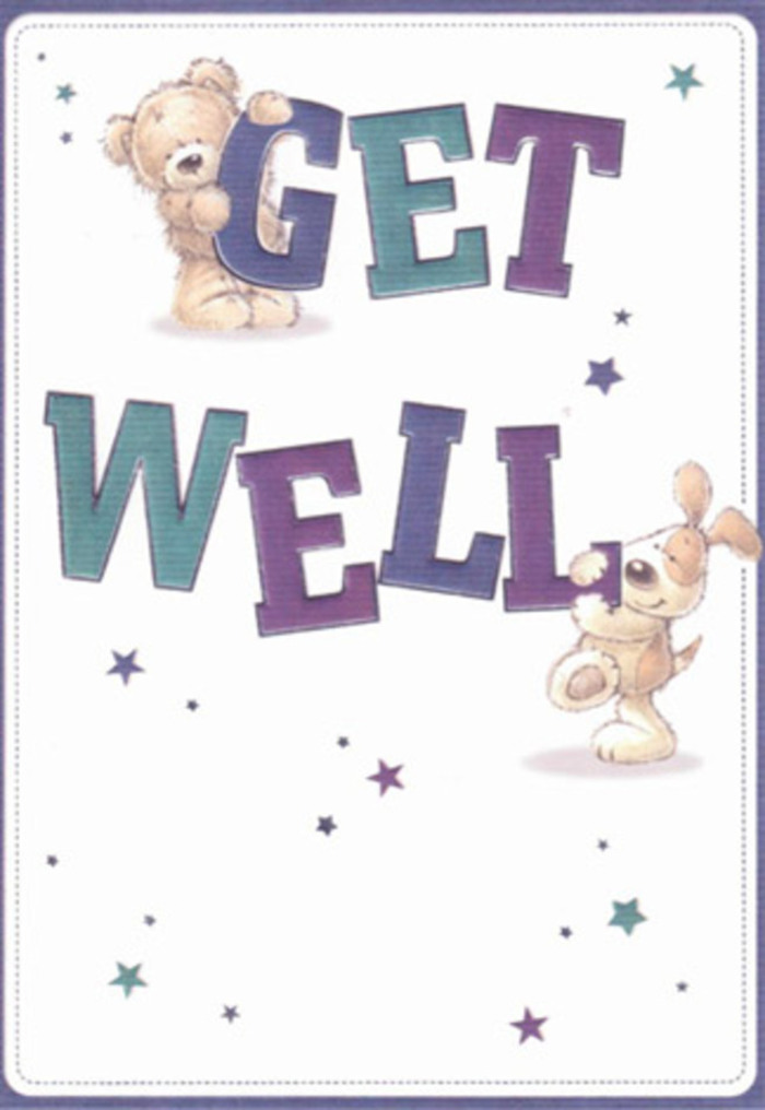 This get well card, brought to life with warmth and whimsy, feels like a gentle embrace from the Isleworth community. At its heart, a friendly teddy bear and an exuberant puppy offer their own simple act of kindness, balancing chunky, optimistic letters that spell out 'GET WELL' in vibrant indigo and teal. Soft, scattered stars twinkle across a creamy white background, adding glimmers of hope-much like the small, uplifting moments found when pausing along the banks of the Thames nearby. The bear's plump fur and the puppy's velvety ears are painted with such texture and detail, one can sense their softness as surely as the aroma of a freshly arranged bouquet. Each element-every playful paw and twinkling star-whispers encouragement and gentle optimism, crafted with the kind of loving attention Isleworth Florist brings to every floral arrangement. The mood is both airy and sincere, perfect for soothing a friend or family member convalescing on Twickenham Road or in the quiet of their own home. Sending this card alone, or as a companion to a bespoke bouquet, is like sending a piece of Isleworth's kindness: a promise of bright days ahead, crafted with all the artistry and heart this neighbourhood is known for.
