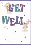 Every detail of this colourful get well card captures the spirit of optimism and community care so often felt around Isleworth. Illustrated in a playful yet tender style, a cuddly teddy bear perches atop the bold 'GET,' while a floppy-eared puppy joyfully interacts with the towering 'WELL' just beneath. The characters' gentle, round features and expressive eyes radiate affection and encouragement-reminders of the warm support that neighbours often share here, from Syon Lane to Wood Lane. Swirling stars in varying shades of blue and purple flicker across a crisp white backdrop, infusing the whole card with a lightness reminiscent of first blooms in Isleworth's springtime air. The velvety texture of the bear and puppy's fur is so inviting, it feels as though a comforting embrace accompanies their ever-present smile. The typographic hues-teal and indigo-lend a modern freshness, balancing the nostalgic innocence of the illustration. This card is more than a simple message; it's a little moment of sunshine, as thoughtfully crafted as any bouquet from Isleworth Florist, delivered to brighten the path to recovery for someone special.